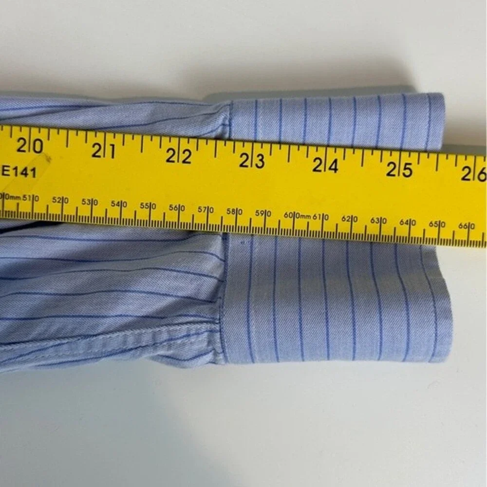 Gianni Orvietto Blue Pinstripe Shirt 16.5/42